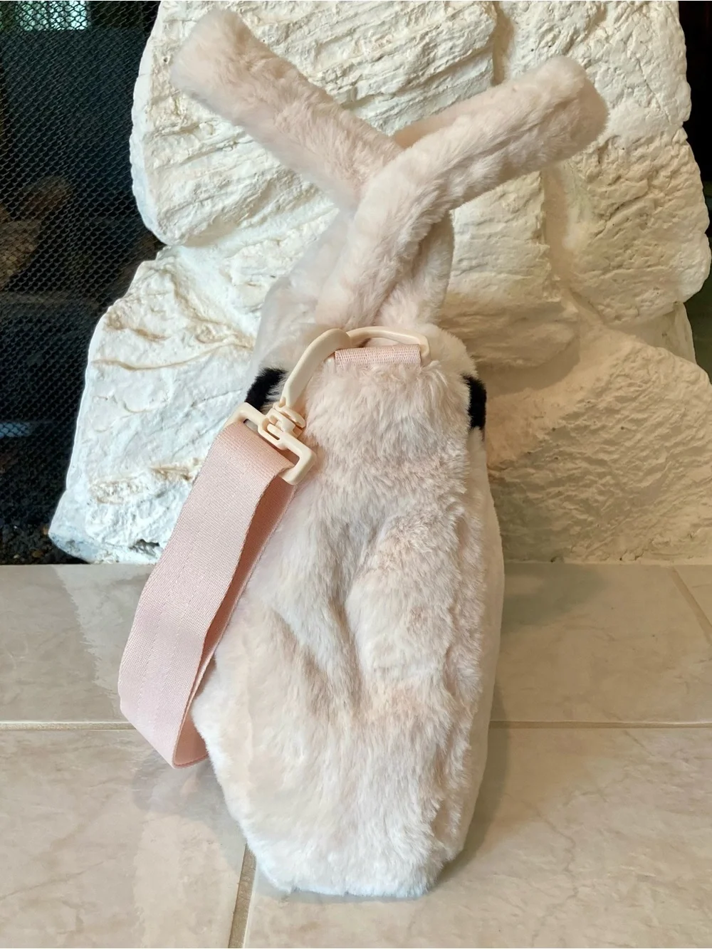 NWT Nike Sportswear Faux Fur Tote (10L capacity) in the 'Guava Ice/Black